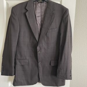 Jos A Bank Signature Gold 42L Men Blazer Silk Wool Sport Coat Brown Windowpane